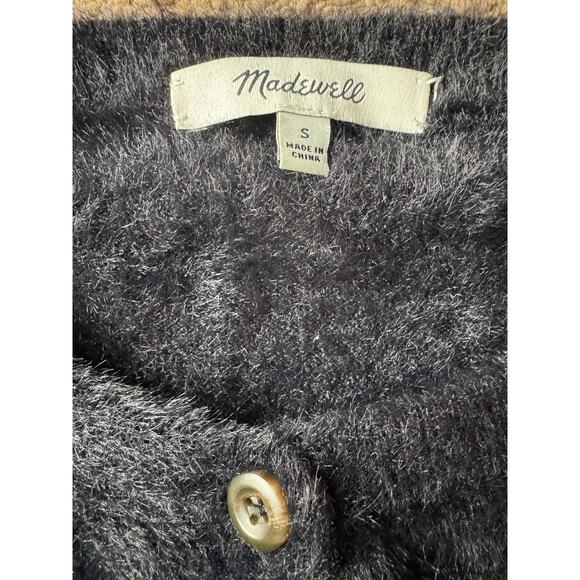 Madewell Hewitt Fuzzy Cardigan Sweater button down Black small - Picture 3 of 14